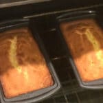 Quick & Easy Pound Cake in the oven