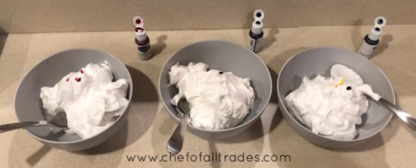 color being added to meringues