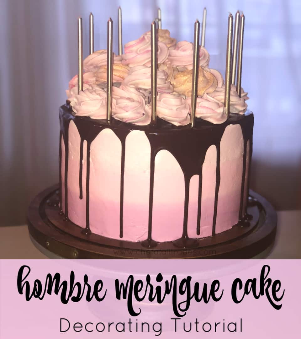 Hombre Meringue Cake on a cake stand