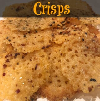 Parmesan Snack Crisps on a white plate