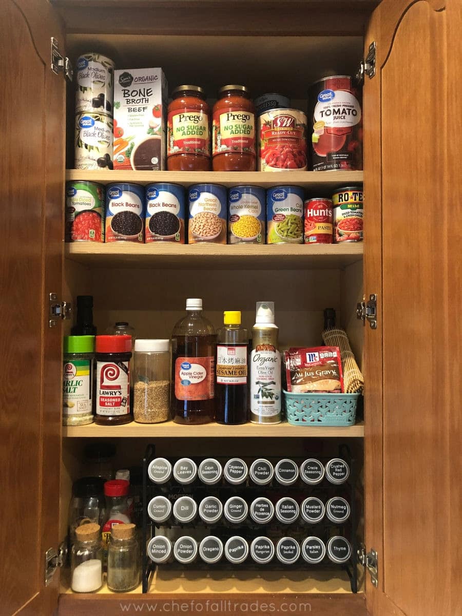 Simple Spice Cabinet Organization