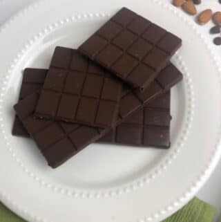 homemade chocolate bars on a white plate