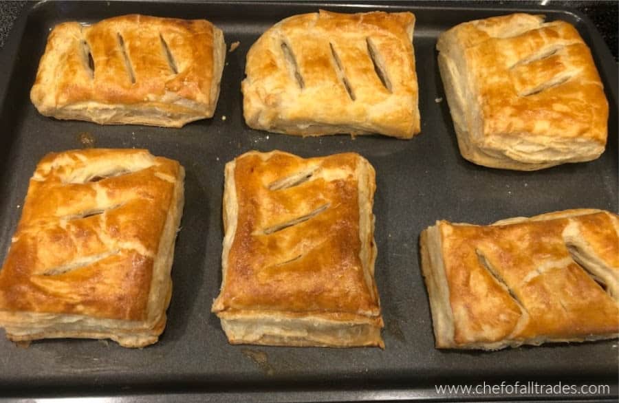 baked pastry on a baking sheet