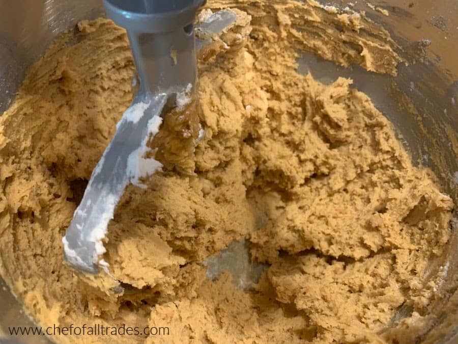 PB added to creamed butter and sugar