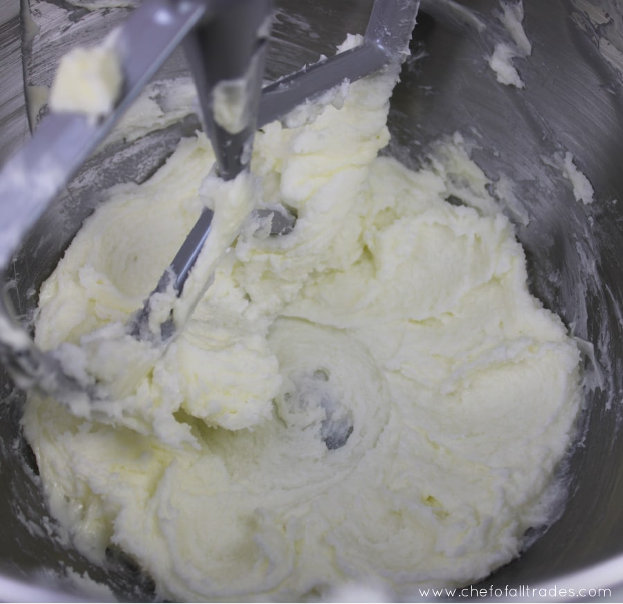butter and gentle sweet creamed together in a mixing bowl