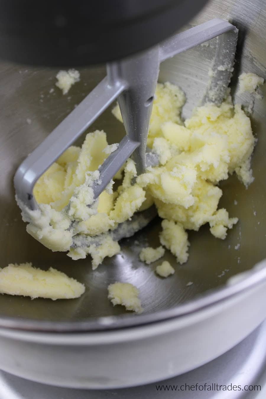 butter and gentle sweet together in the mixing bowl