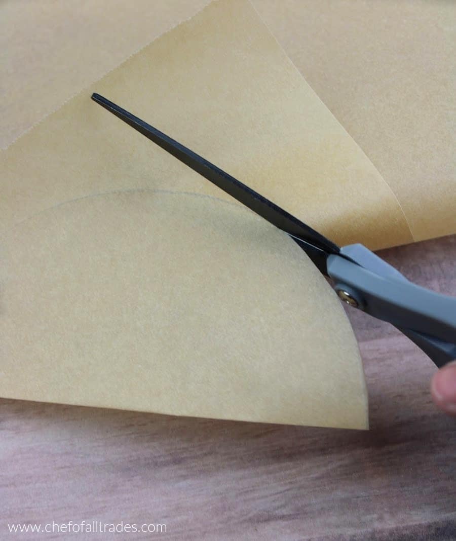 cutting parchment paper circle