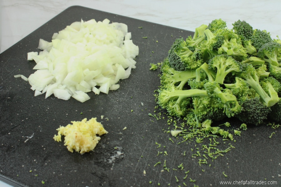 veggies chopped on a cutting board