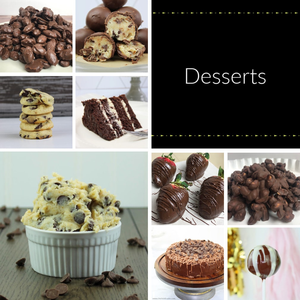 Collage of different sugar free dessert items